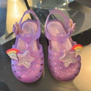 Mini Melissa sandals purple with star and rainbow, toddler size 7